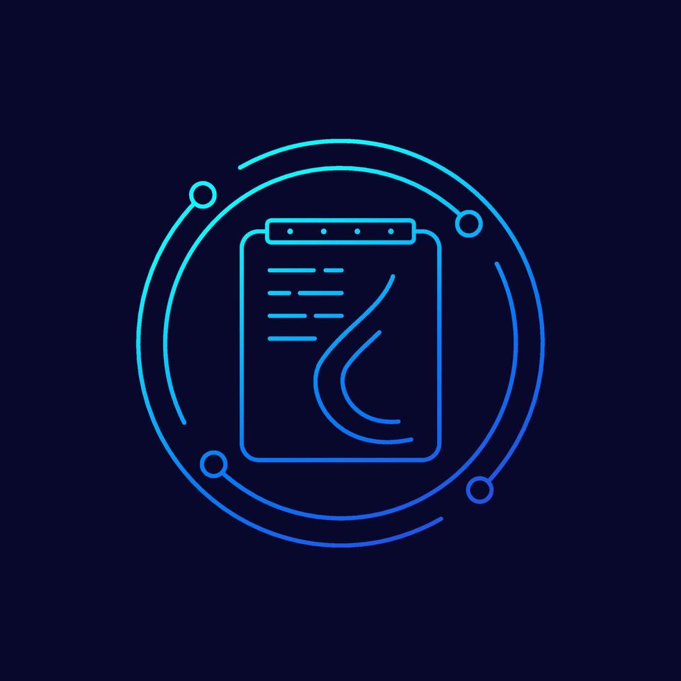 Mammogram line icon on dark vector