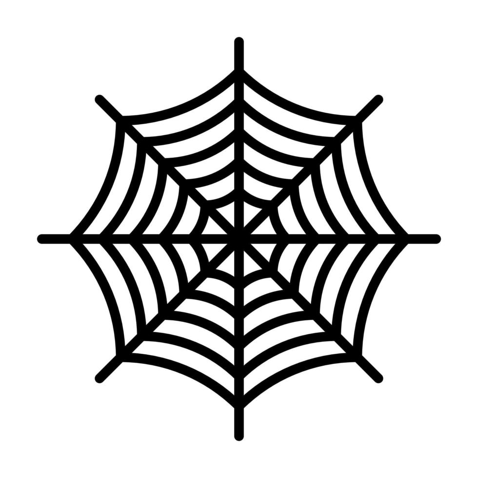 Spider web icon in line style design isolated on white background. Editable stroke. vector