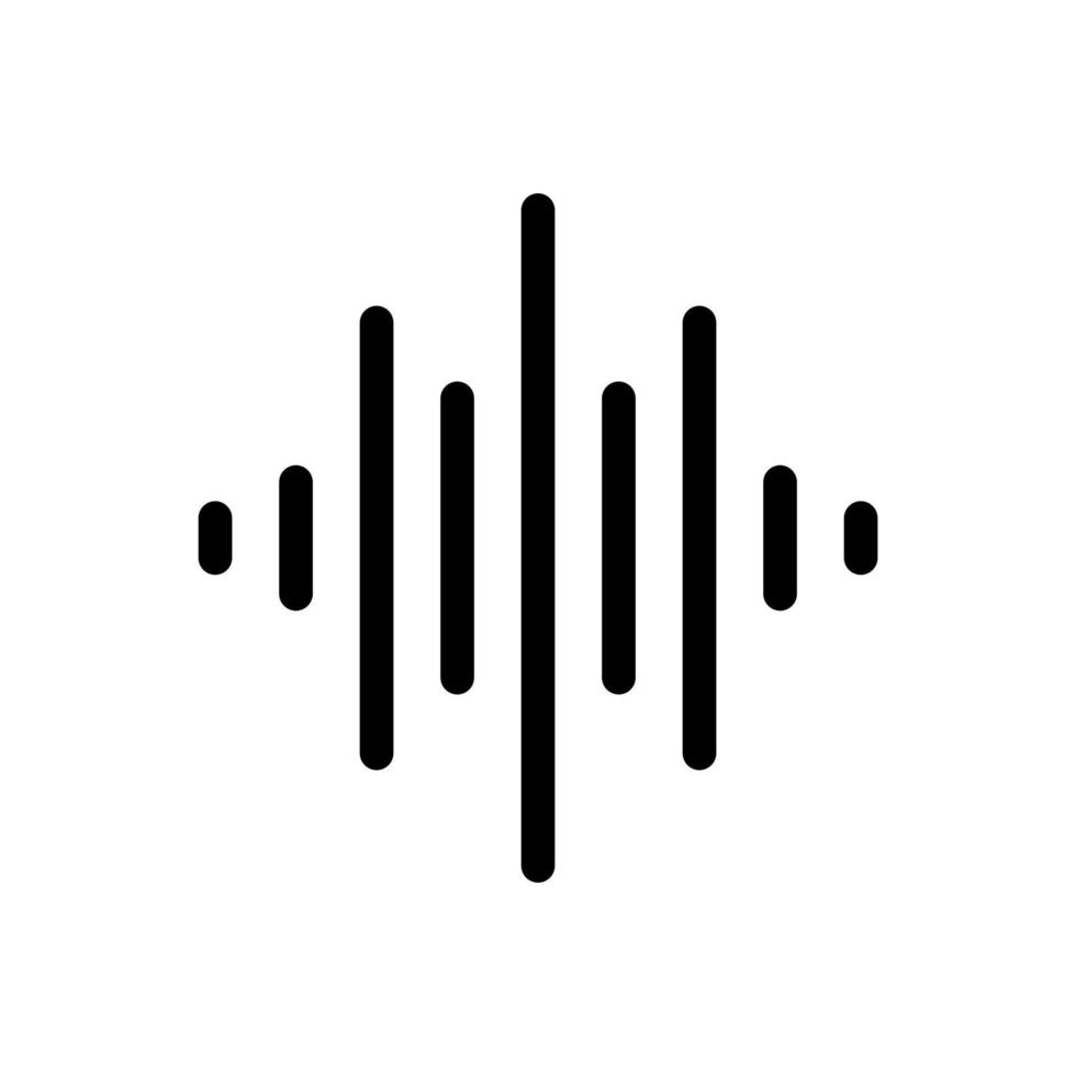 Sound wave icon in line style design isolated on white background. Editable stroke. vector