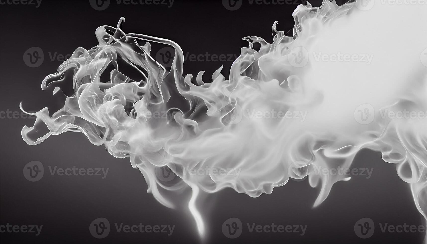 illustration of White curve fog, smoke, clouds, fire and dark background with spotlight. Abstract illustration art. Pattern texture, use for ad, poster and template, business.Digital art photo