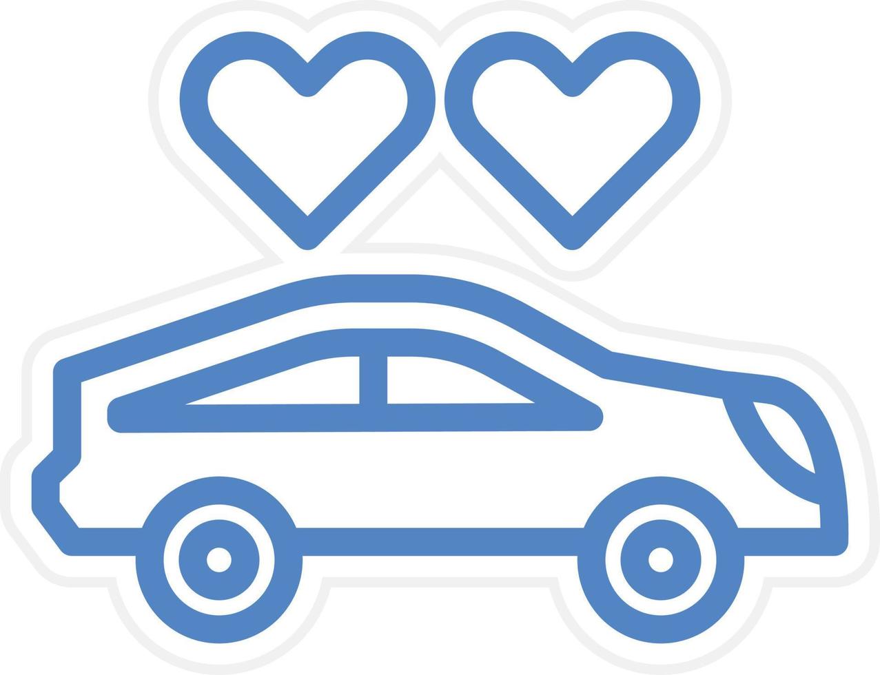 Wedding Car Vector Icon Style