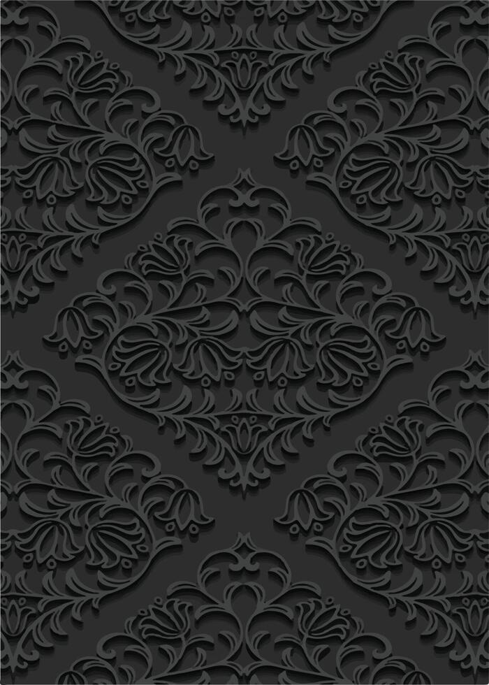 Black silver pattern art work design. vector