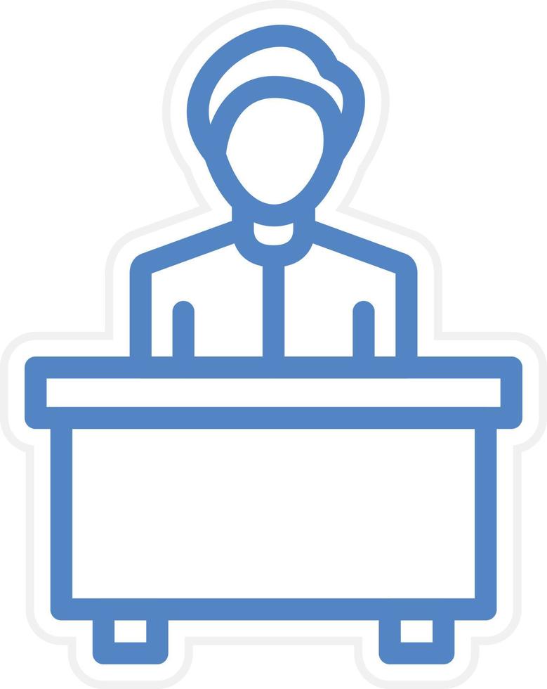 Reception Desk Vector Icon Style