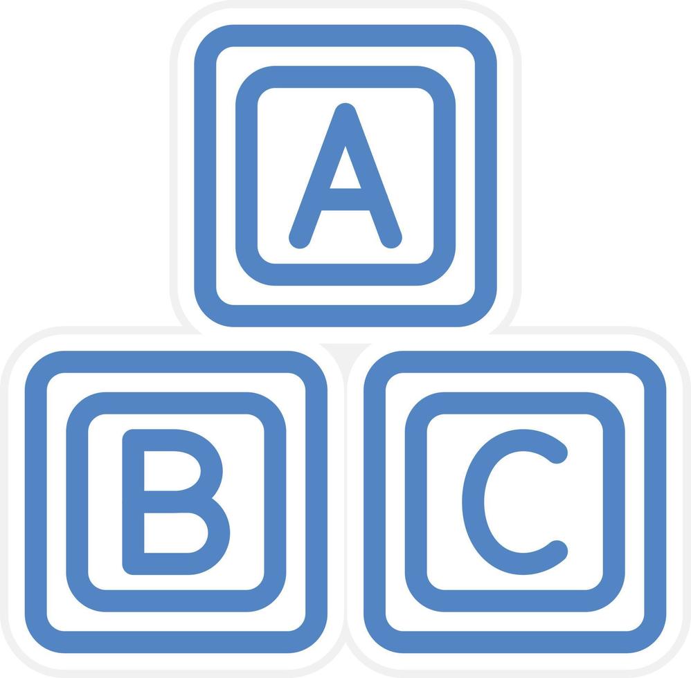 ABC Blocks Vector Icon Style
