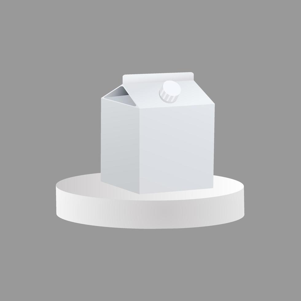 Square milk box with podiums illustration on isolated background vector