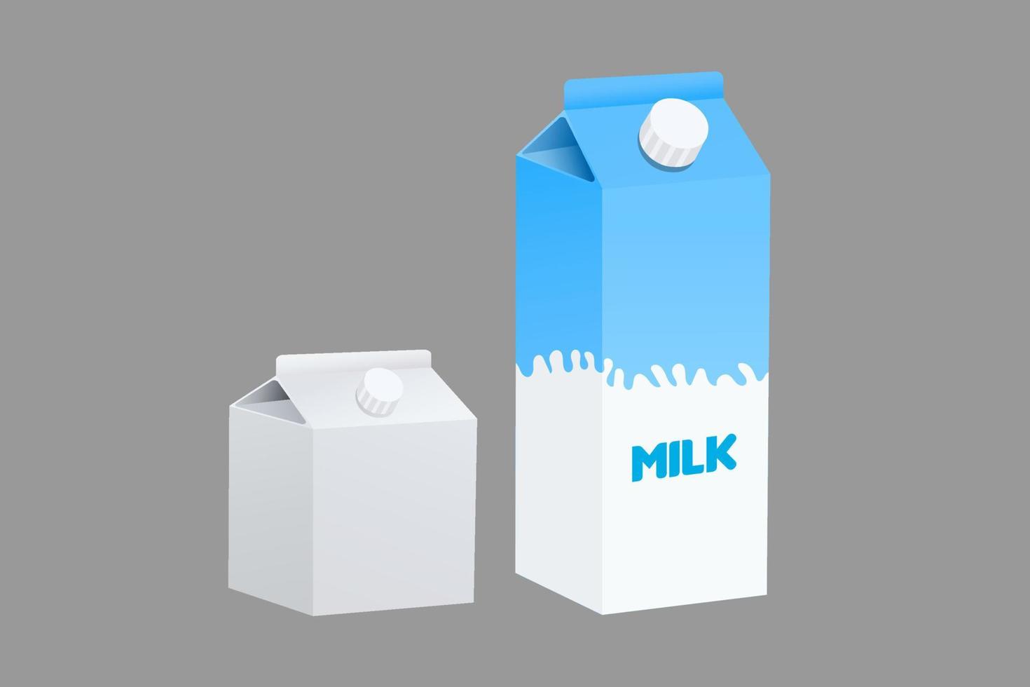 Vertical and square milk box illustration on isolated background vector