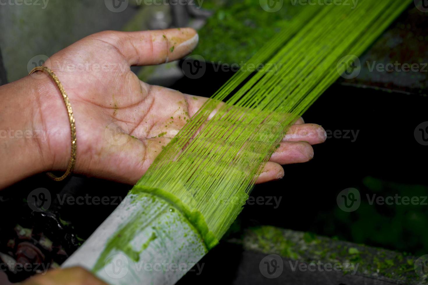 Fiber is being made from the pineapple tree leaves. A Hand and Unwashed