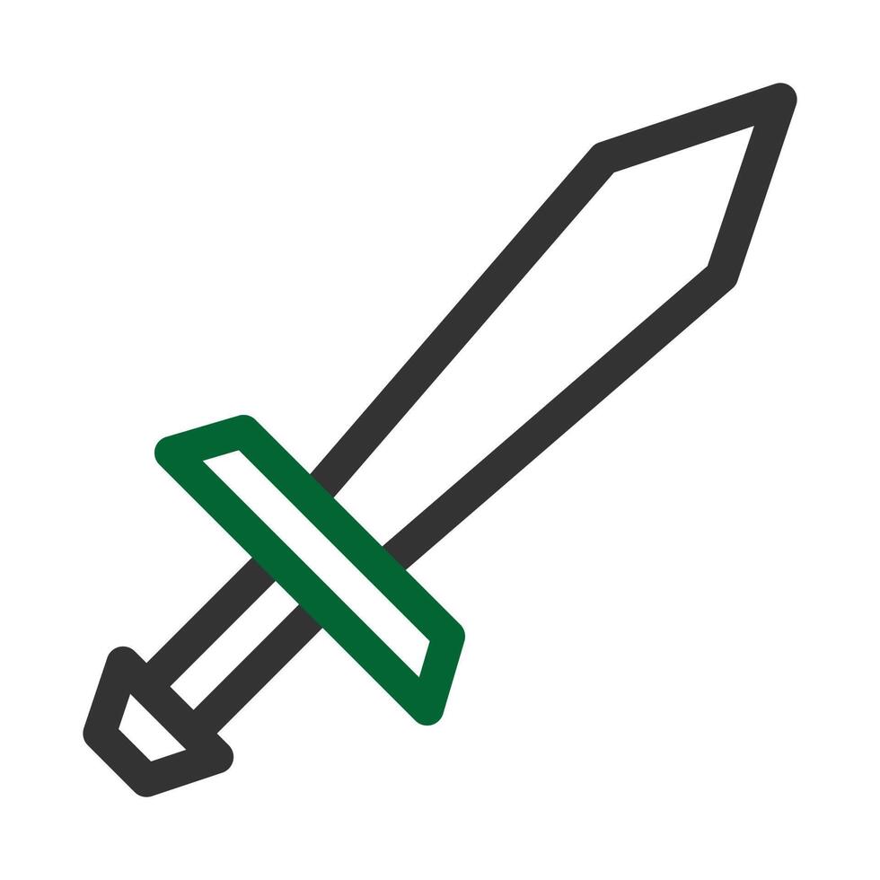 espada icono duocolor gris verde color militar símbolo Perfecto. vector