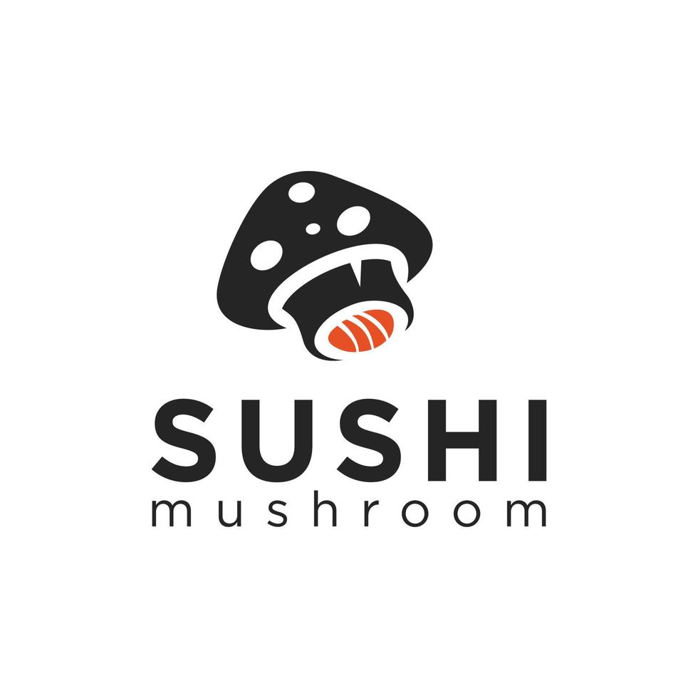 Sushi Mushroom Logo Design Simple vector