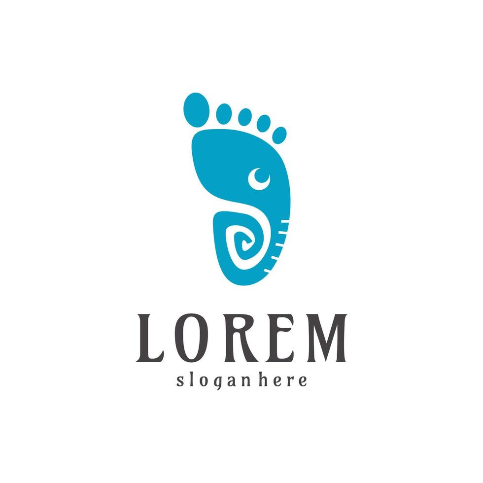 Footprint shape elephant logo design for foot care vector