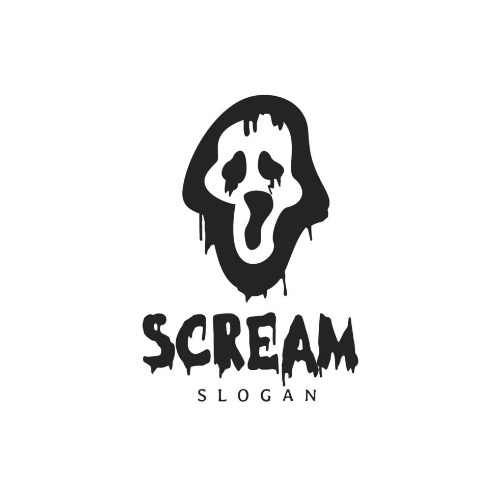 Scream mask logo design concept vector