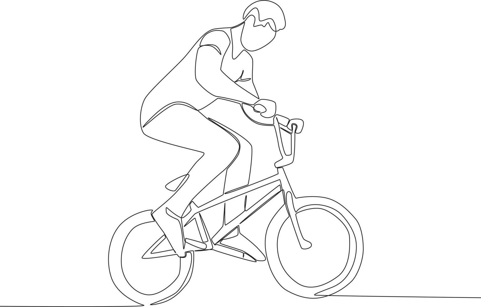 un hombre montando un pequeño bicicleta vector