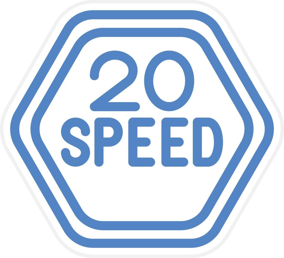 20 velocidad límite vector icono estilo