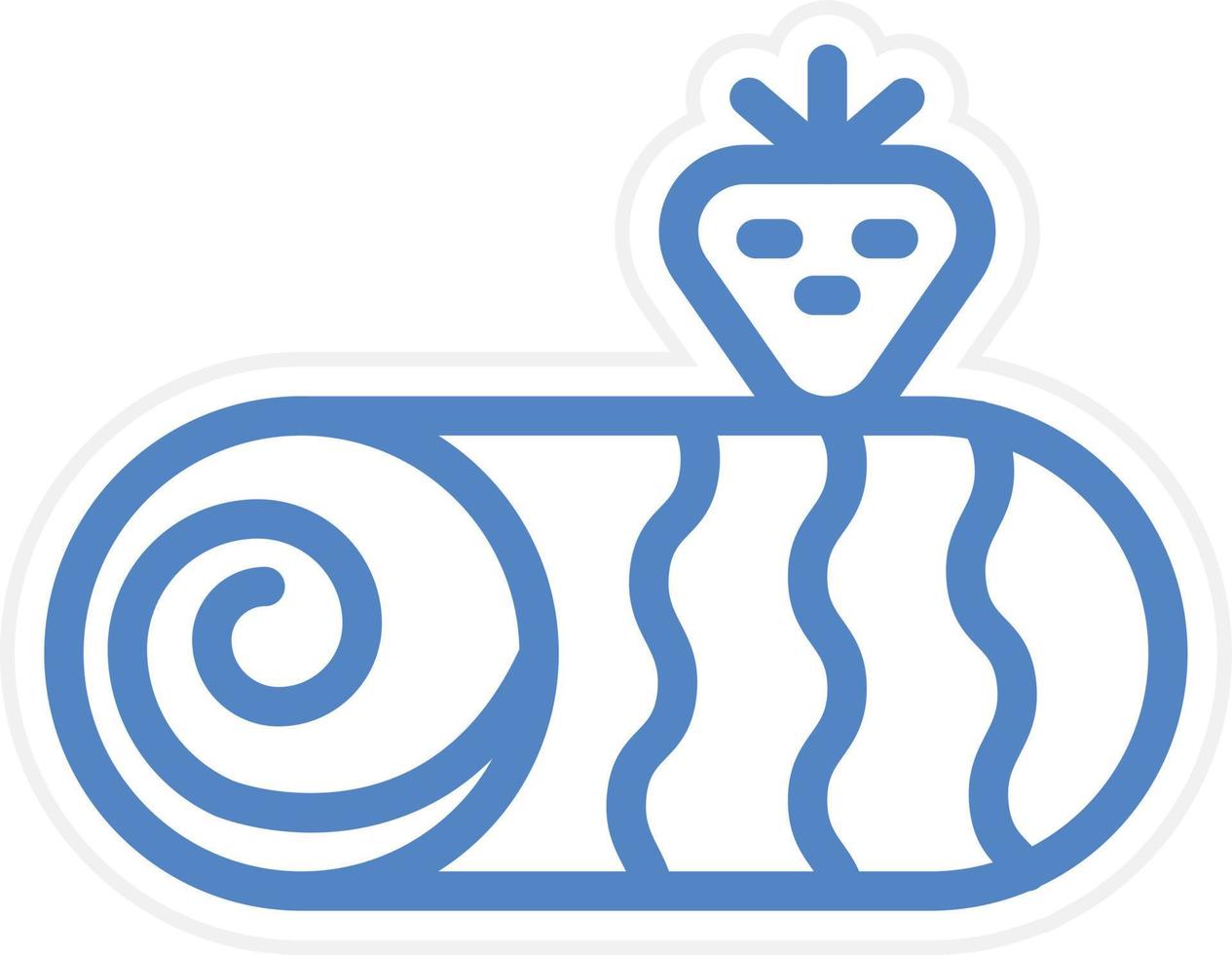 Roll Cake Vector Icon Style