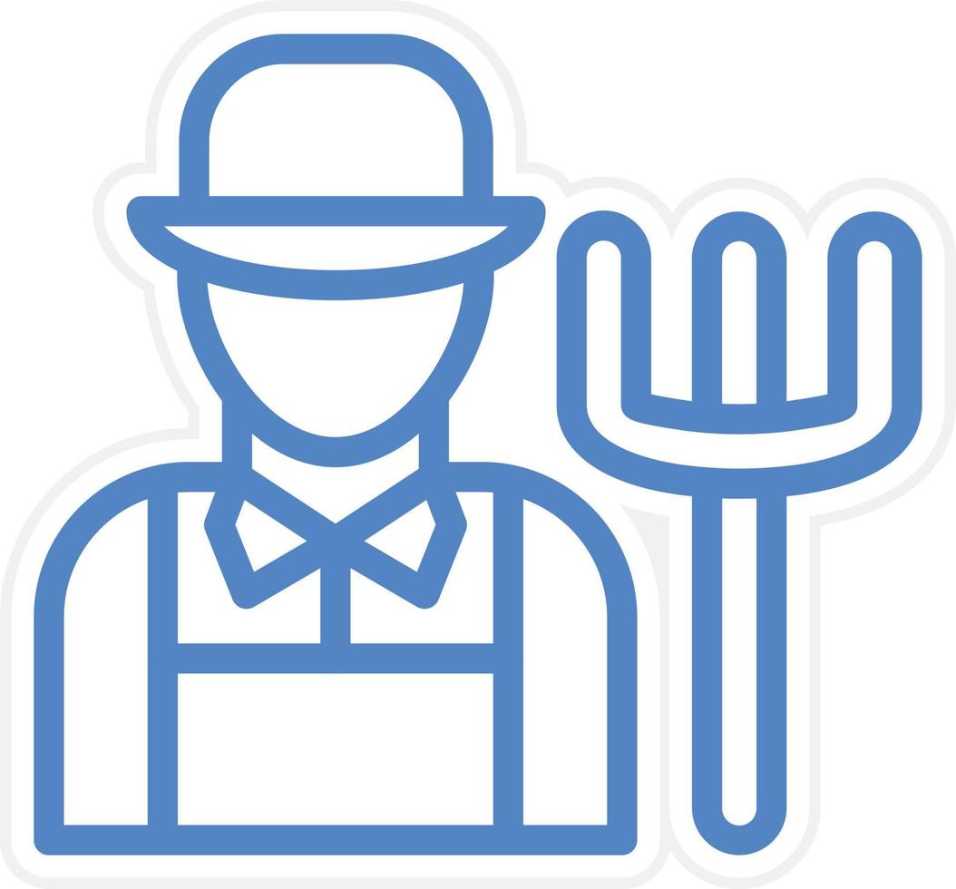 Male Farmer Vector Icon Style