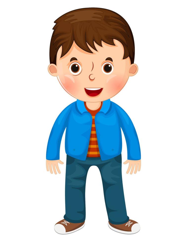 Cute cartoon little boy character vector illustration
