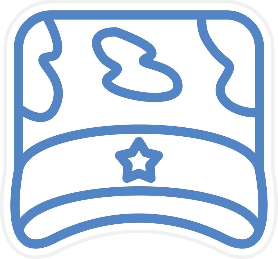 Military Hat Vector Icon Style
