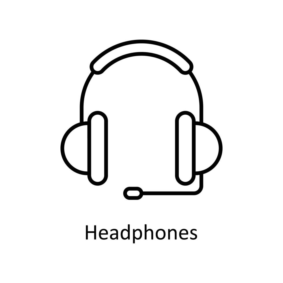 Headphones  Vector  outline Icons. Simple stock illustration stock