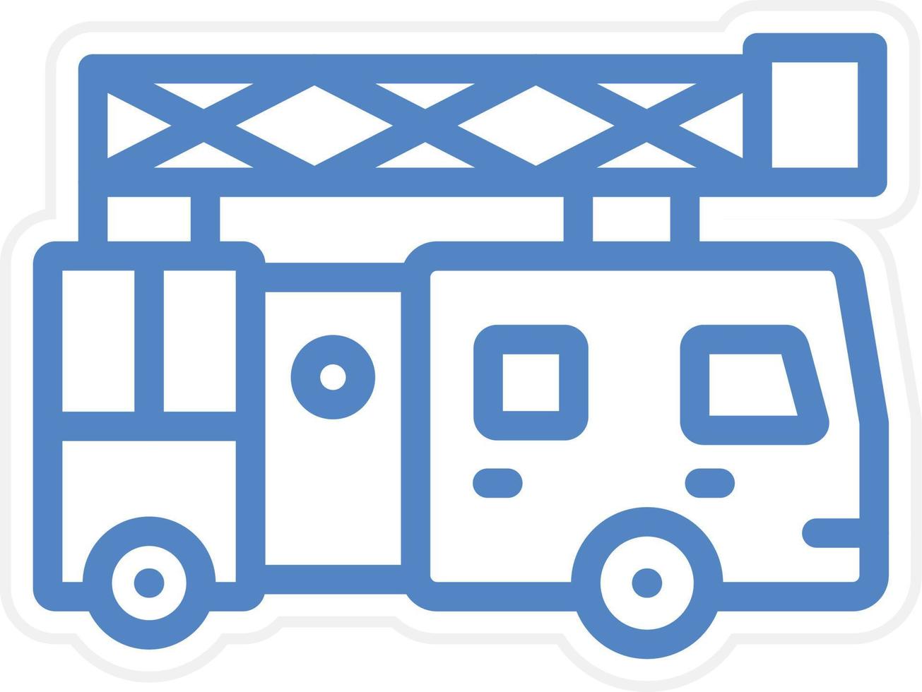 Ladder Truck Vector Icon Style