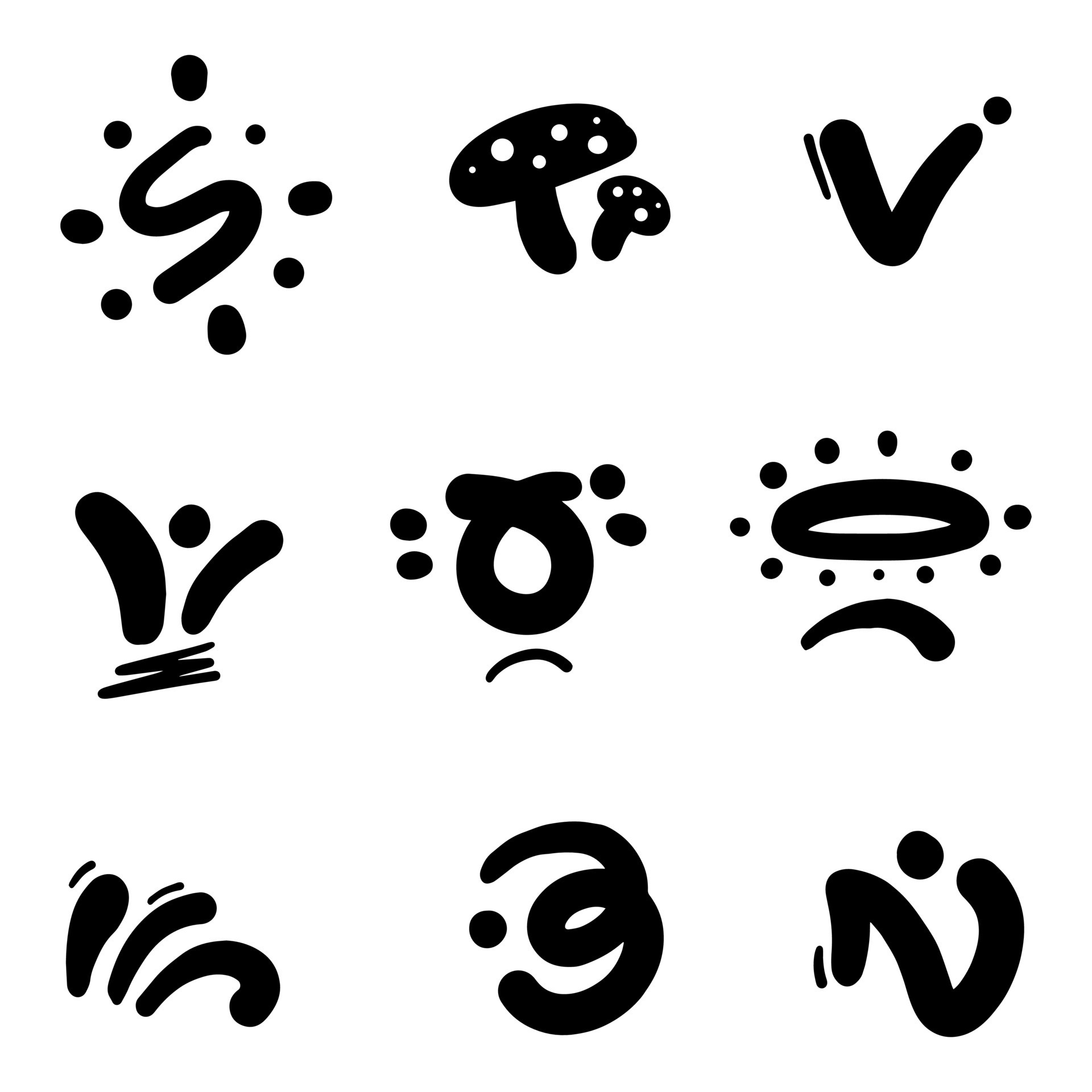 hand drawn Doodle abstract of Swash Black Thin Line Set Include of