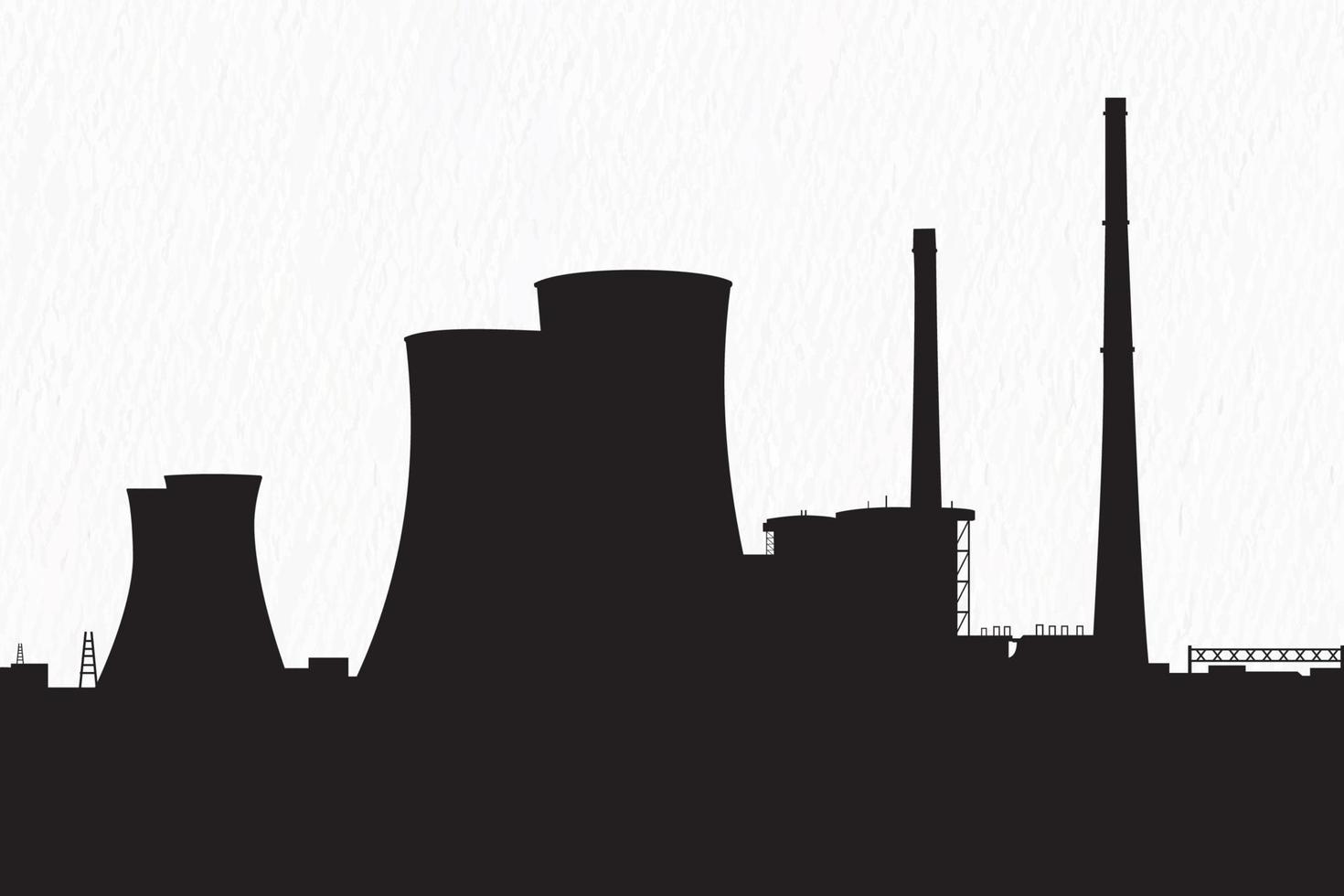 Silhouettes of a factory, Large industry and a nuclear power plant. vector