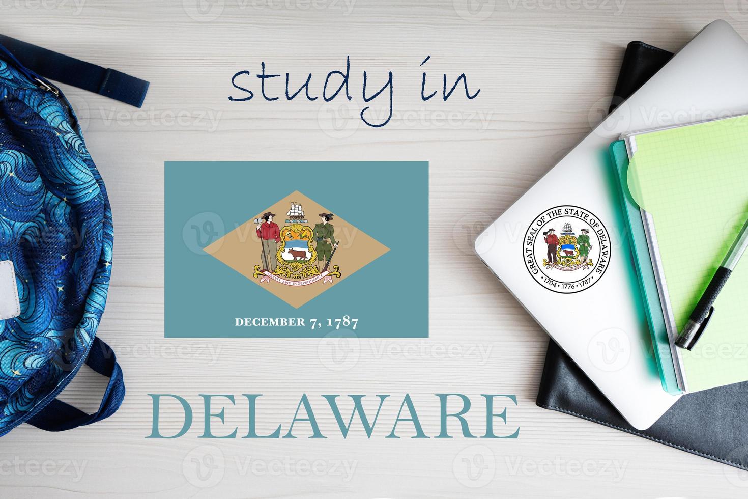 Study in Delaware. USA state. US education concept. Learn America concept. photo