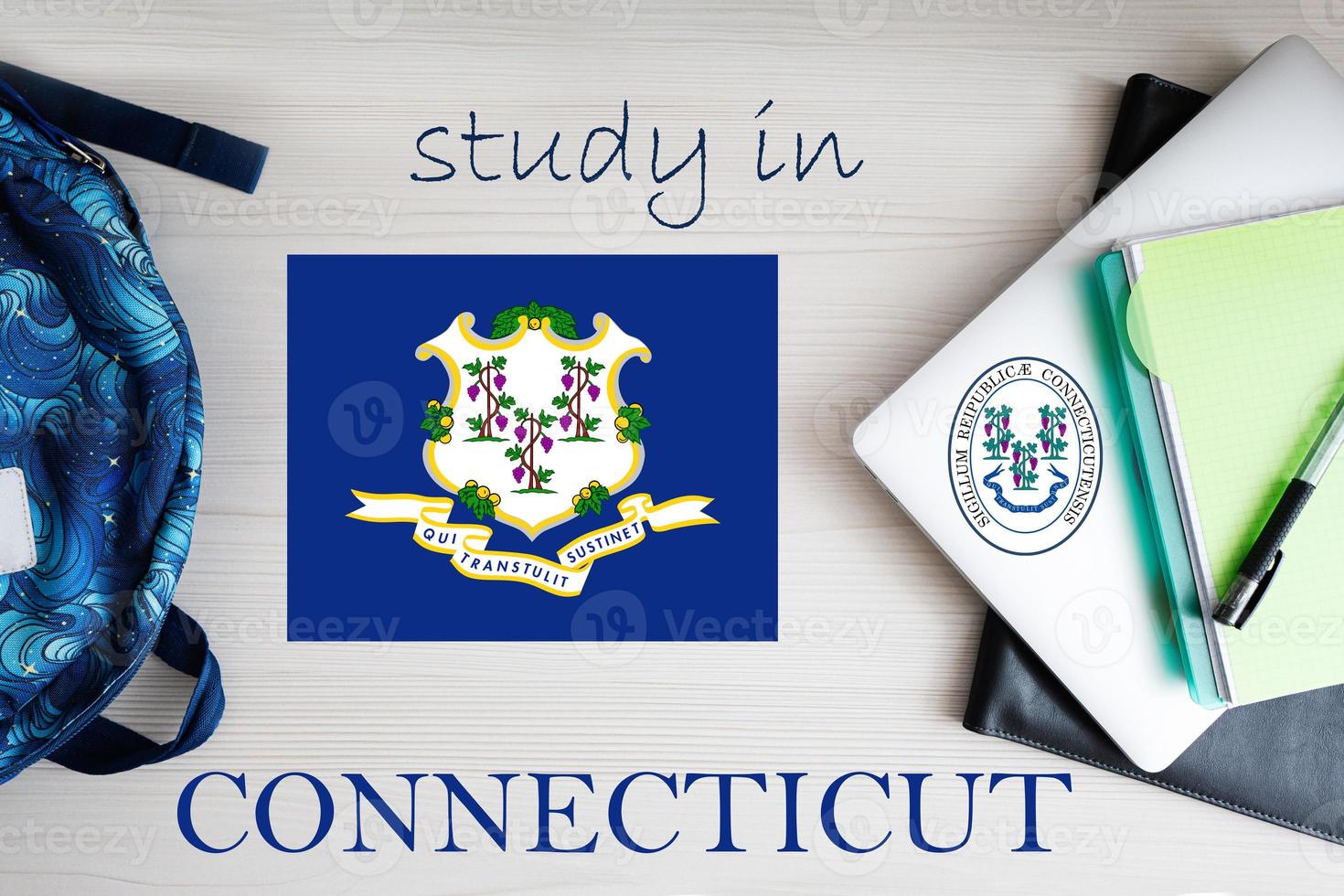 Study in Connecticut. USA state. US education concept. Learn America concept. photo