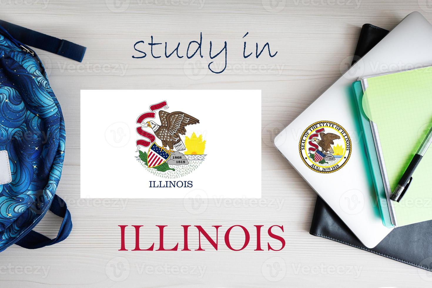 Study in Illinois. USA state. US education concept. Learn America concept. photo
