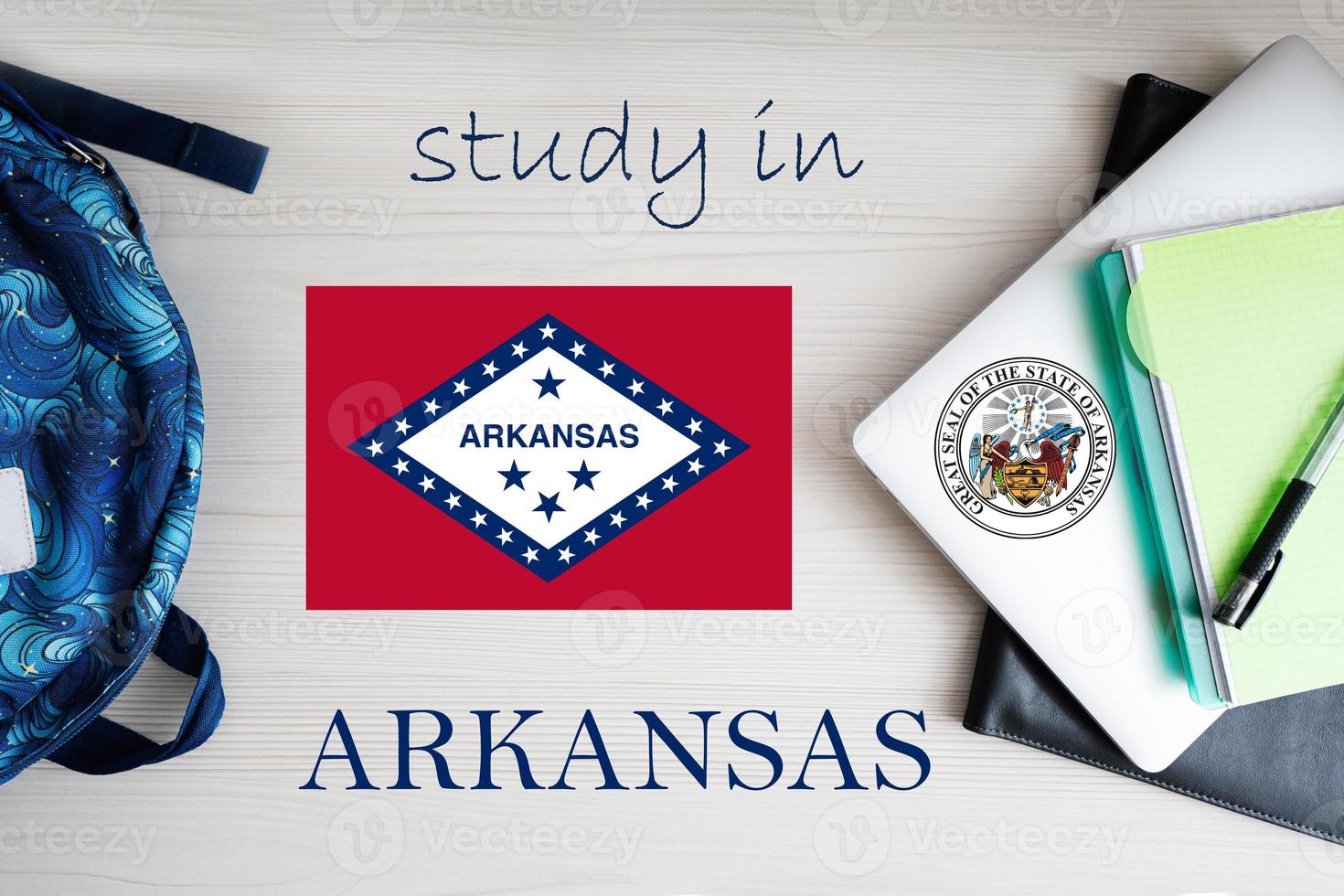 Study in Arkansas. USA state. US education concept. Learn America concept. photo