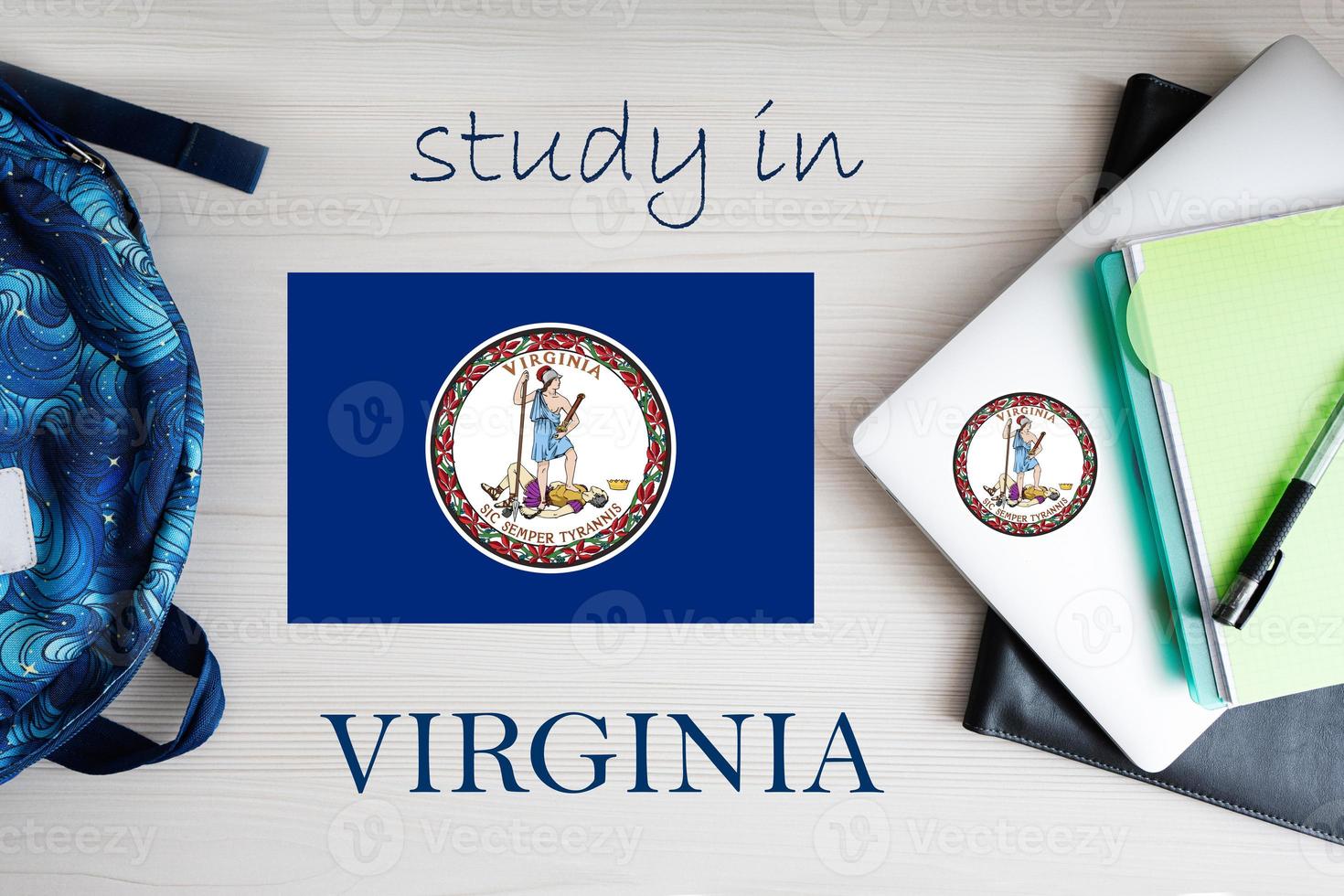 Study in Virginia. USA state. US education concept. Learn America concept. photo