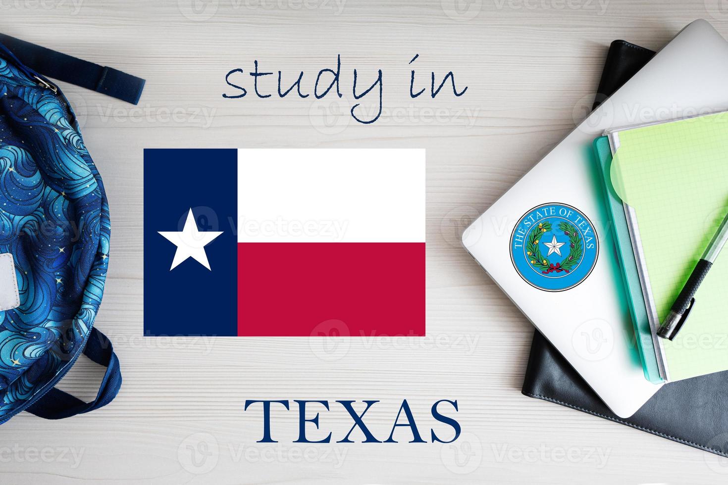 Study in Texas. USA state. US education concept. Learn America concept. photo