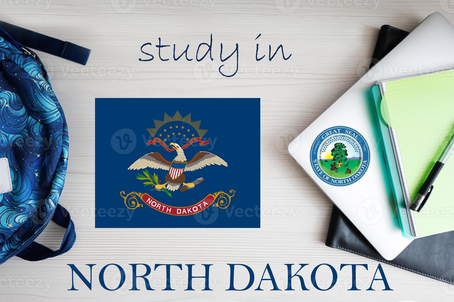 Study in North Dakota. USA state. US education concept. Learn America concept. photo