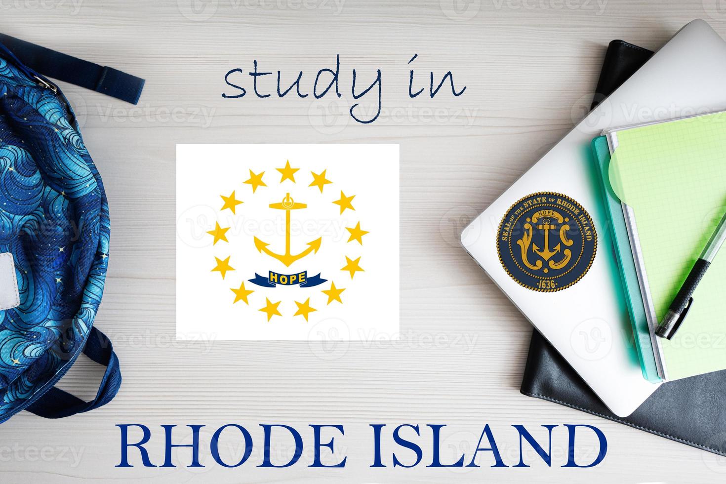 Study in Rhode Island. USA state. US education concept. Learn America concept. photo