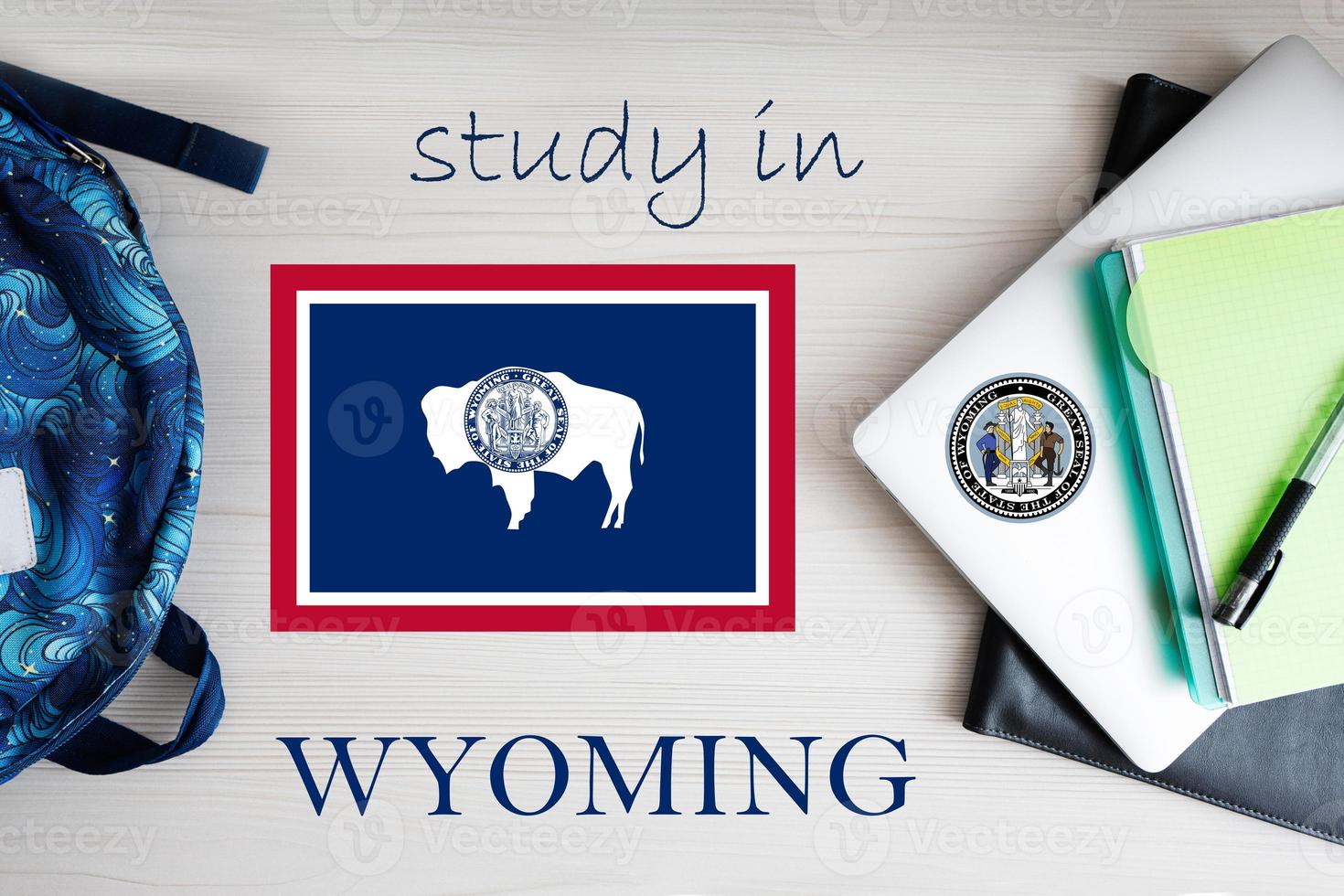Study in Wyoming. USA state. US education concept. Learn America concept. photo