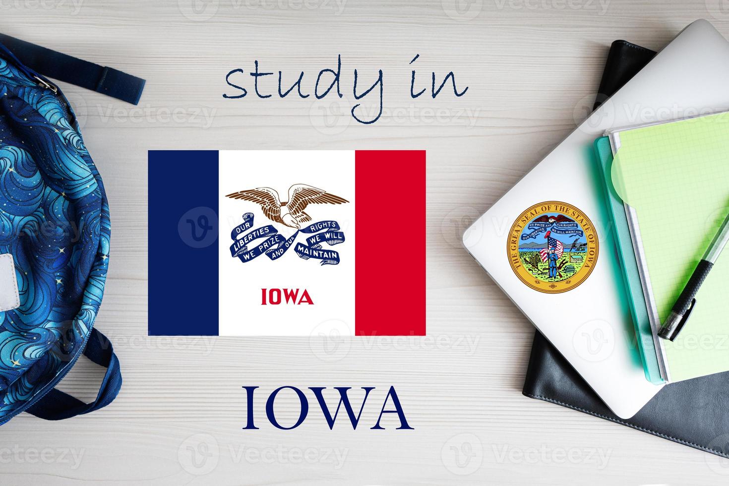 Study in Iowa. USA state. US education concept. Learn America concept. photo