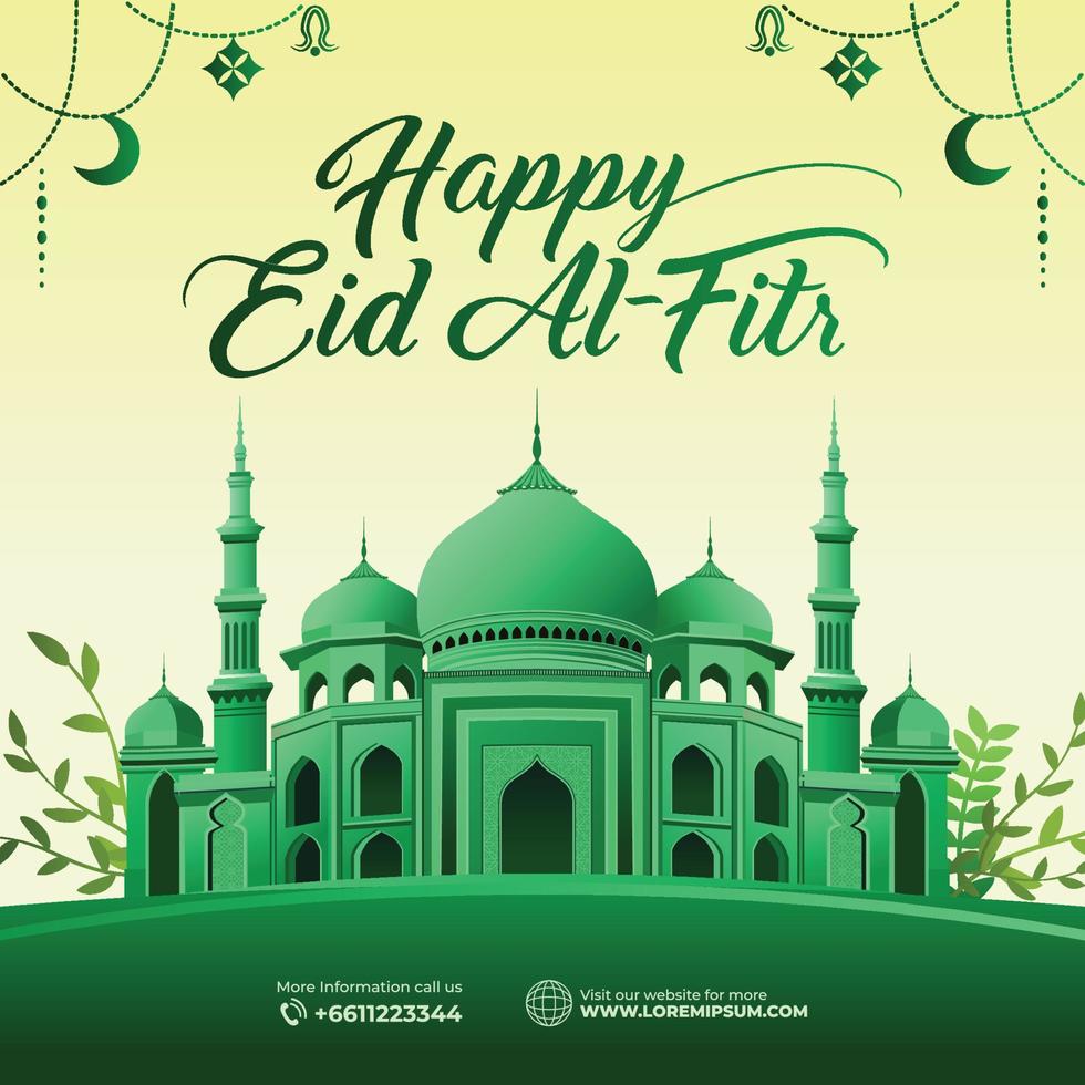 contento eid Alabama fitr saludo tarjeta vector ilustración