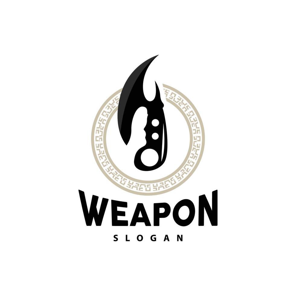 Kerambit Logo, Indonesia Fighting Weapon Vector, Ninja Fighting Tool Simple Design, Template Illustration Symbol Icon vector