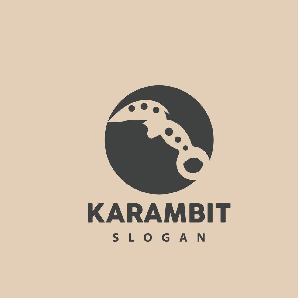 Kerambit Logo, Indonesia Fighting Weapon Vector, Ninja Fighting Tool Simple Design, Template Illustration Symbol Icon vector