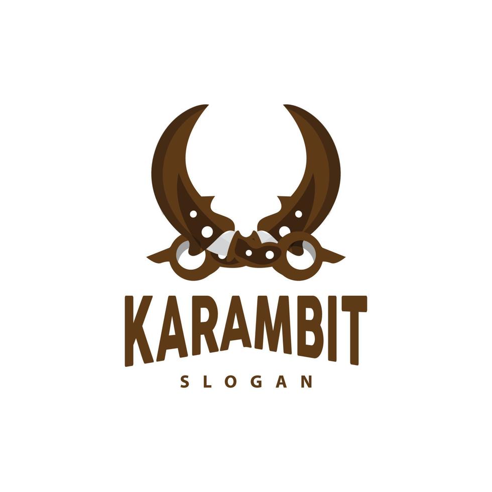 Kerambit Logo, Indonesia Fighting Weapon Vector, Ninja Fighting Tool Simple Design, Template Illustration Symbol Icon vector