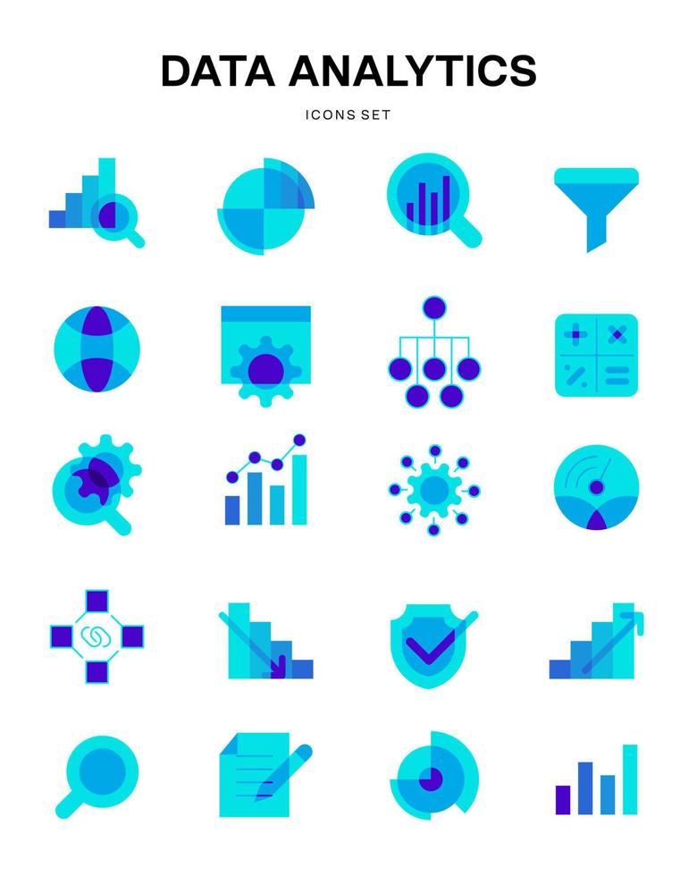 data analytics report marketing isometric icon for web icons collection vector