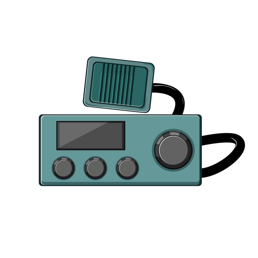 portable radio transceiver cartoon vector illustration