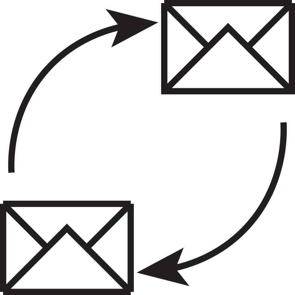 illlustration vector graphic of sending and receiving email outline