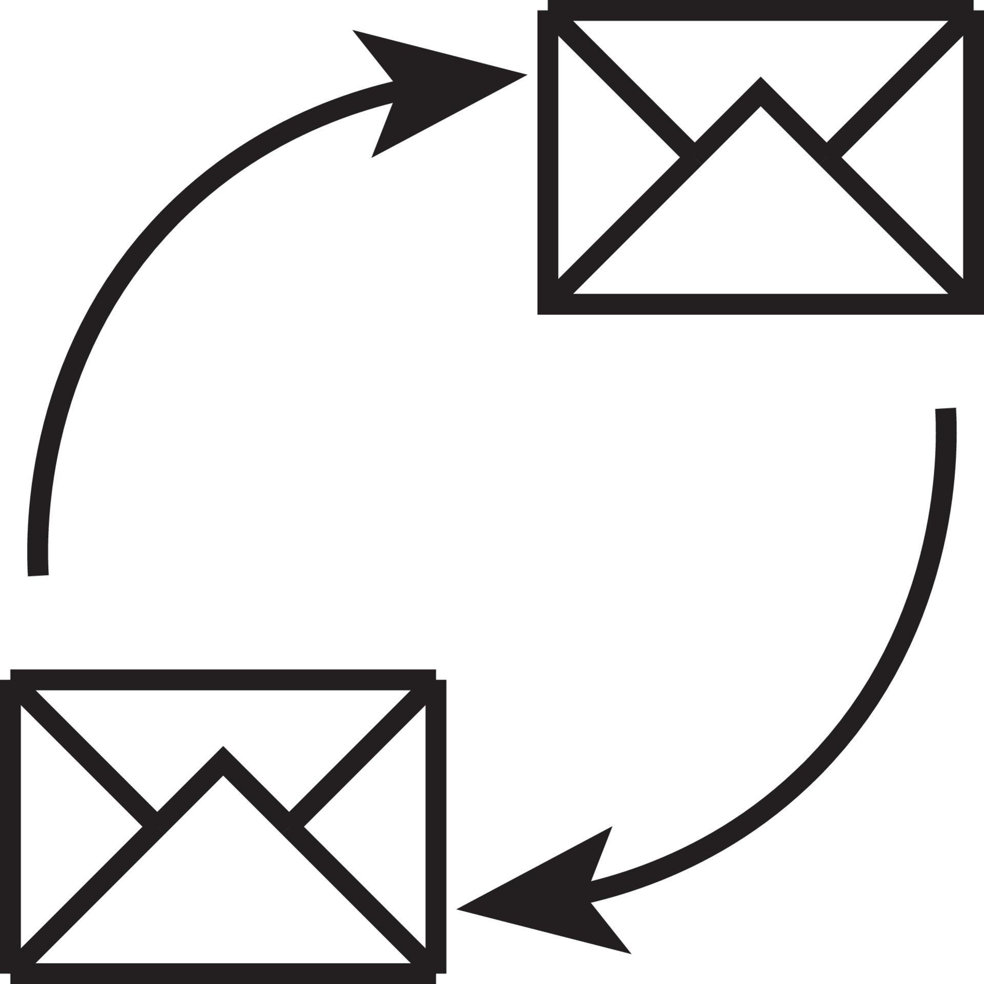 Illlustration vector graphic of sending and receiving email outline