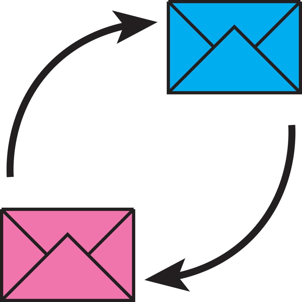 illlustration vector graphic of sending and receiving email