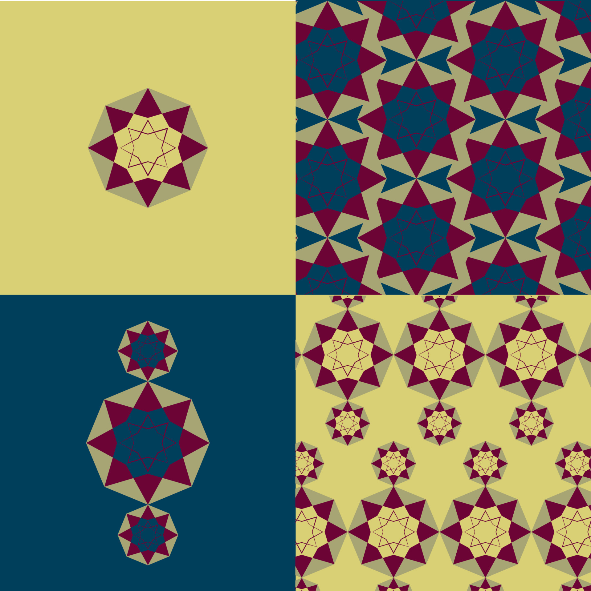 geometric pattern octagonal shapes and triangles combining shapes in ...
