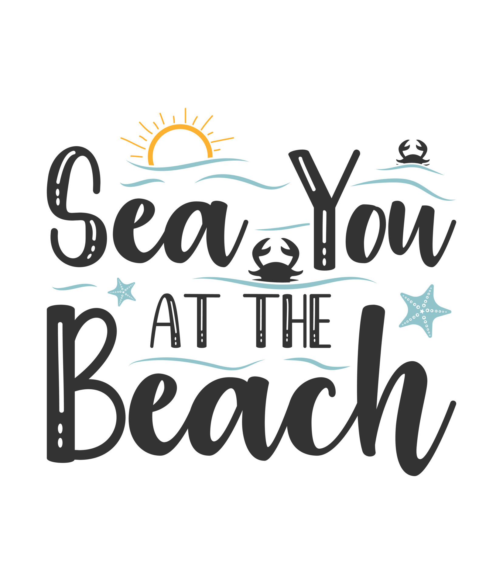 sea you at the beach svg design 22706186 Vector Art at Vecteezy