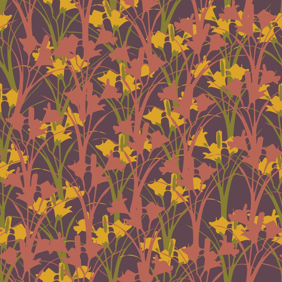 seamless abstact colourful flowers garden pattern background for fashion fabric vector
