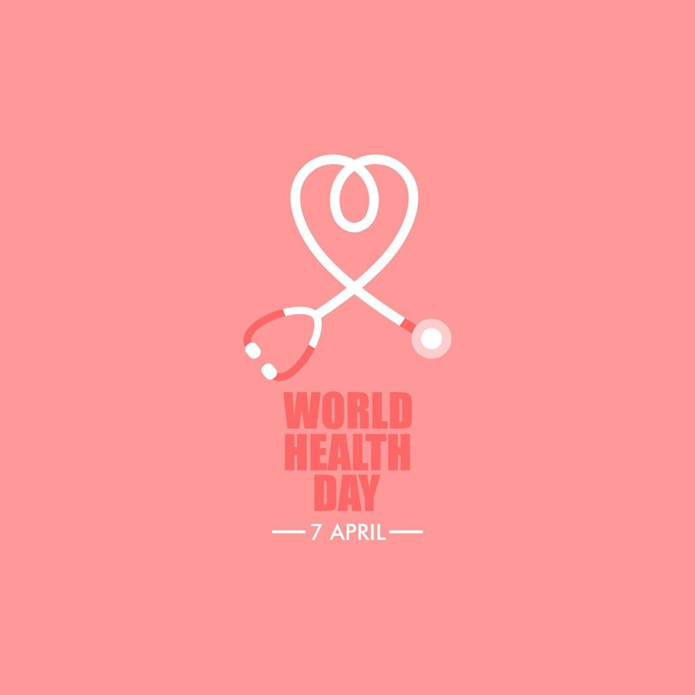 World Health Day heart and stethoscope design. IEPS 10 vector. vector