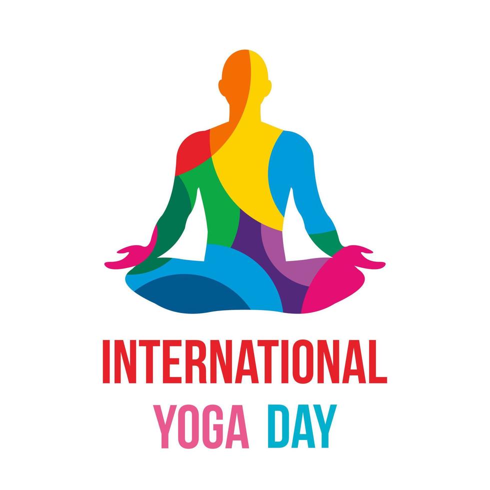 illustration of woman doing asana for International Yoga Day on 21st June vector design