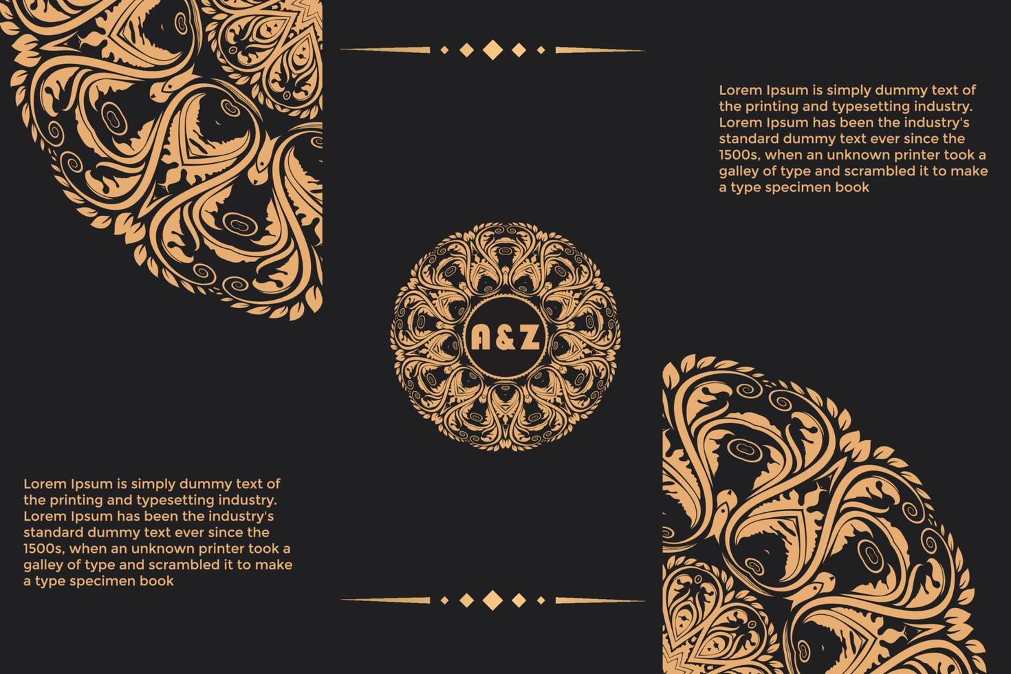 Luxury mandala arabesque ornamental background, Mandala wedding invitation card design with golden mandala and abstract pattern vector